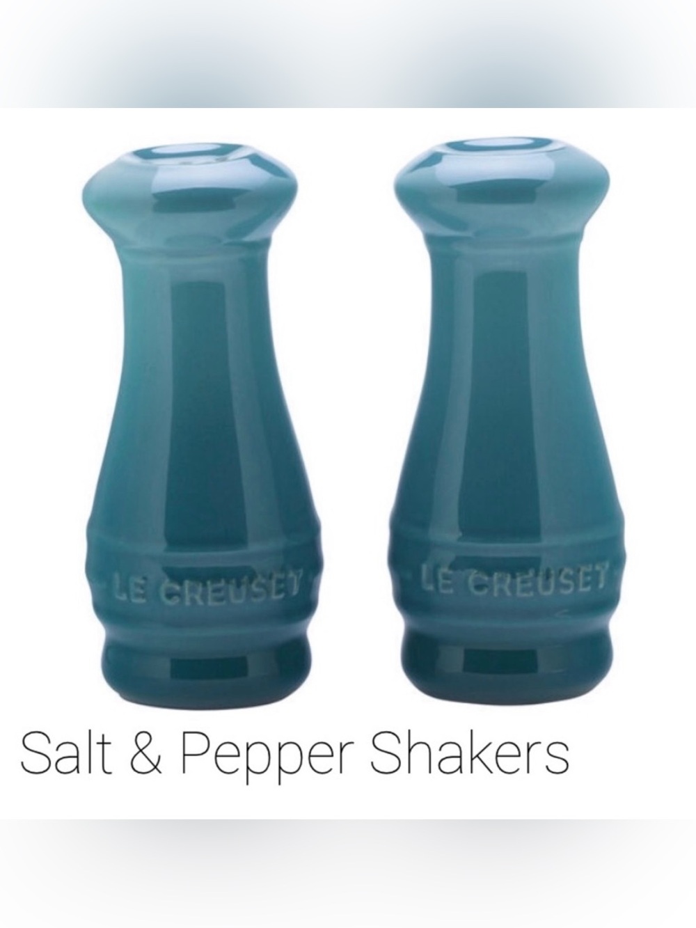 Le Creuset Ceramic Salt and Pepper Shakers - Caribbean (Discontinued)
